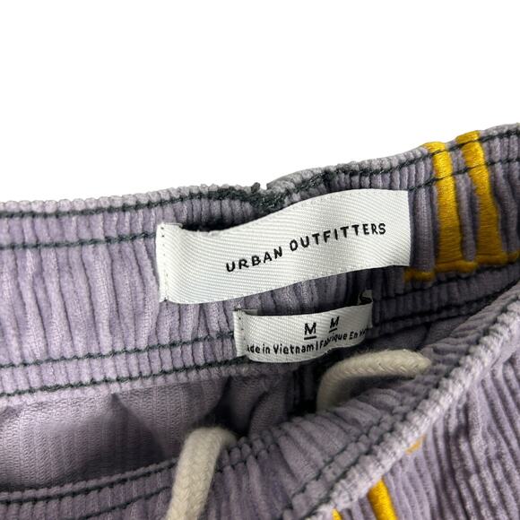 Urban Outfitters Purple Corduroy Jogger Zodiac Embroidered Elastic Waist Pants M - Picture 5 of 5